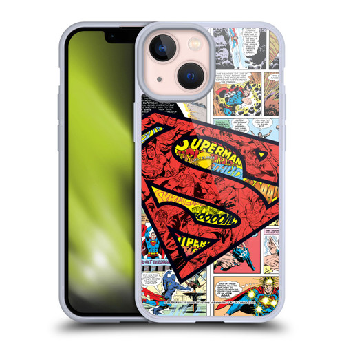 Superman DC Comics Comicbook Art Oversized Logo Soft Gel Case for Apple iPhone 13 Mini