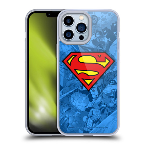 Superman DC Comics Comicbook Art Collage Soft Gel Case for Apple iPhone 13 Pro Max