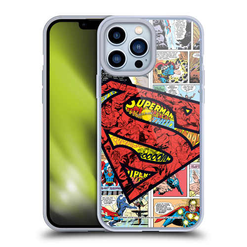 Superman DC Comics Comicbook Art Oversized Logo Soft Gel Case for Apple iPhone 13 Pro Max