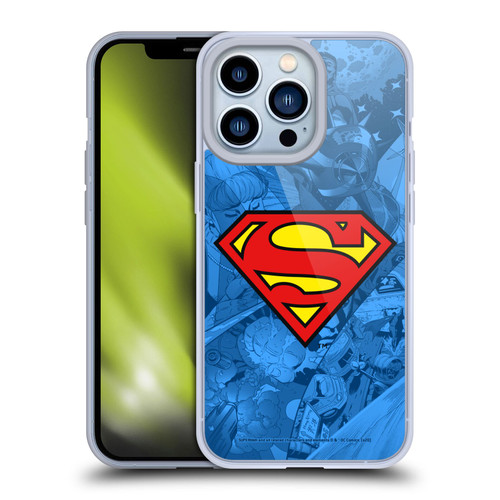 Superman DC Comics Comicbook Art Collage Soft Gel Case for Apple iPhone 13 Pro