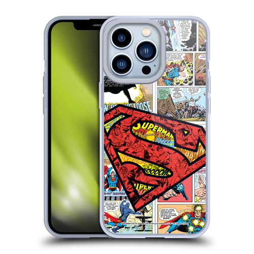 Superman DC Comics Comicbook Art Oversized Logo Soft Gel Case for Apple iPhone 13 Pro & MagSafe