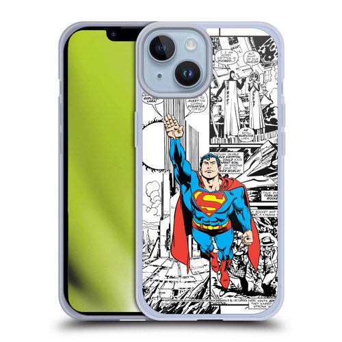 Superman DC Comics Comicbook Art Flight Soft Gel Case for Apple iPhone 14 & MagSafe
