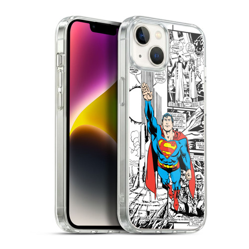 Superman DC Comics Comicbook Art Flight Soft Gel Case for Apple iPhone 14 Plus & MagSafe