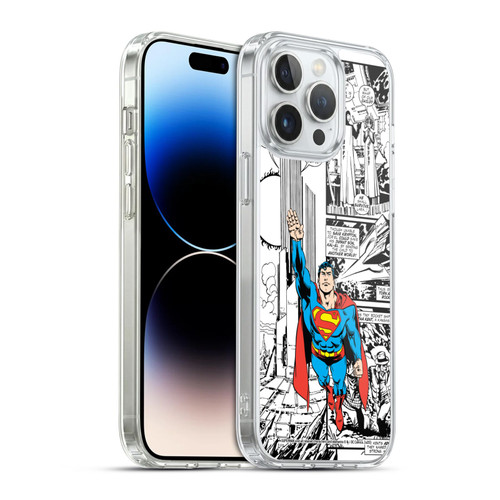 Superman DC Comics Comicbook Art Flight Soft Gel Case for Apple iPhone 14 Pro Max & MagSafe