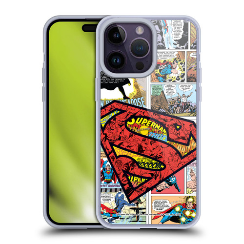 Superman DC Comics Comicbook Art Oversized Logo Soft Gel Case for Apple iPhone 14 Pro Max