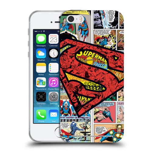 Superman DC Comics Comicbook Art Oversized Logo Soft Gel Case for Apple iPhone 5 / 5s / iPhone SE 2016