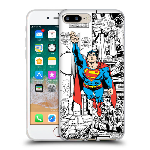 Superman DC Comics Comicbook Art Flight Soft Gel Case for Apple iPhone 7 Plus / iPhone 8 Plus