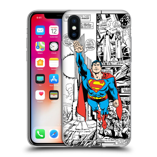 Superman DC Comics Comicbook Art Flight Soft Gel Case for Apple iPhone X / iPhone XS