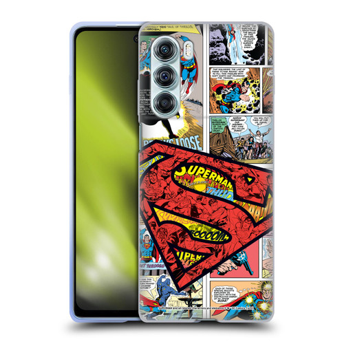 Superman DC Comics Comicbook Art Oversized Logo Soft Gel Case for Motorola Edge S30 / Moto G200 5G