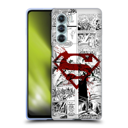 Superman DC Comics Comicbook Art Red Logo Splatter Soft Gel Case for Motorola Edge S30 / Moto G200 5G