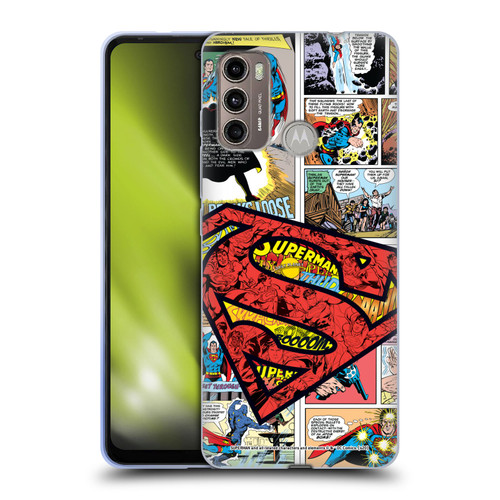 Superman DC Comics Comicbook Art Oversized Logo Soft Gel Case for Motorola Moto G60 / Moto G40 Fusion