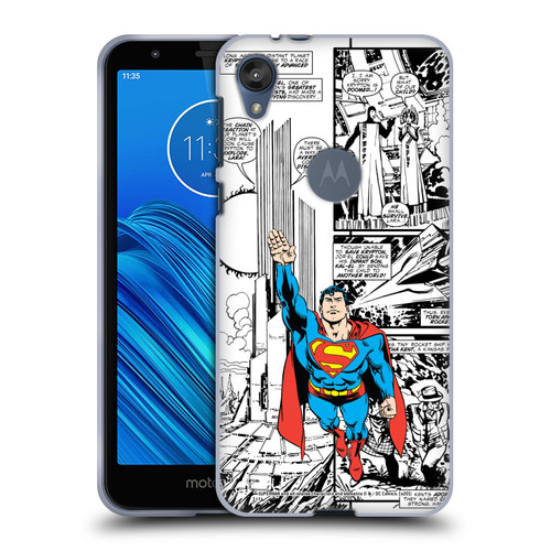 Superman DC Comics Comicbook Art Flight Soft Gel Case for Motorola Moto E6