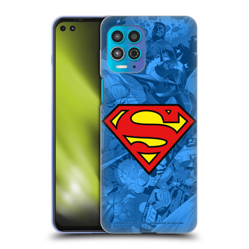 Superman DC Comics Comicbook Art Collage Soft Gel Case for Motorola Moto G100