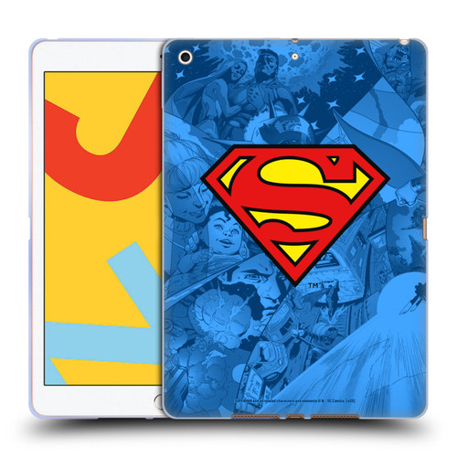 Superman DC Comics Comicbook Art Collage Soft Gel Case for Apple iPad 10.2 2019/2020/2021