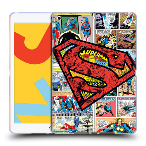 Superman DC Comics Comicbook Art Oversized Logo Soft Gel Case for Apple iPad 10.2 2019/2020/2021