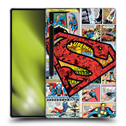 Superman DC Comics Comicbook Art Oversized Logo Soft Gel Case for Samsung Galaxy Tab S8 Ultra