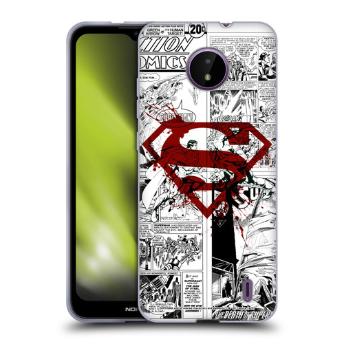 Superman DC Comics Comicbook Art Red Logo Splatter Soft Gel Case for Nokia C10 / C20