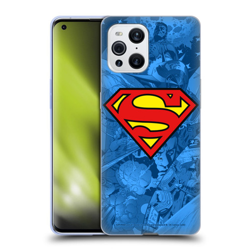 Superman DC Comics Comicbook Art Collage Soft Gel Case for OPPO Find X3 / Pro