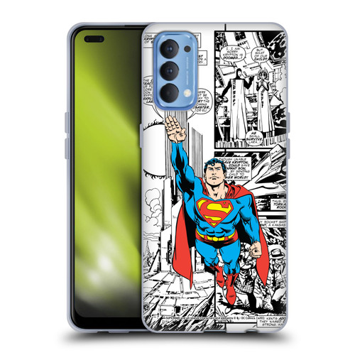 Superman DC Comics Comicbook Art Flight Soft Gel Case for OPPO Reno 4 5G