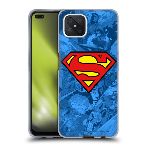 Superman DC Comics Comicbook Art Collage Soft Gel Case for OPPO Reno4 Z 5G