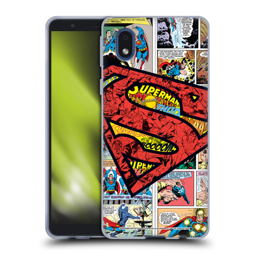 Superman DC Comics Comicbook Art Oversized Logo Soft Gel Case for Samsung Galaxy A01 Core (2020)