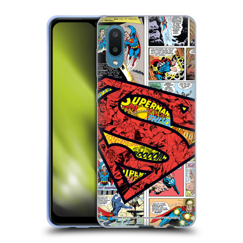 Superman DC Comics Comicbook Art Oversized Logo Soft Gel Case for Samsung Galaxy A02/M02 (2021)