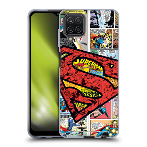 Superman DC Comics Comicbook Art Oversized Logo Soft Gel Case for Samsung Galaxy A12 (2020)