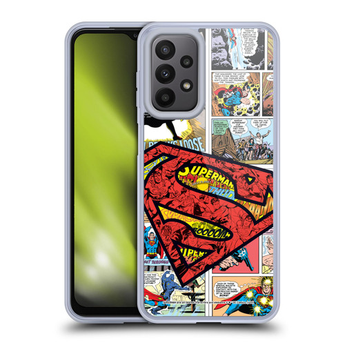 Superman DC Comics Comicbook Art Oversized Logo Soft Gel Case for Samsung Galaxy A23 / 5G (2022)