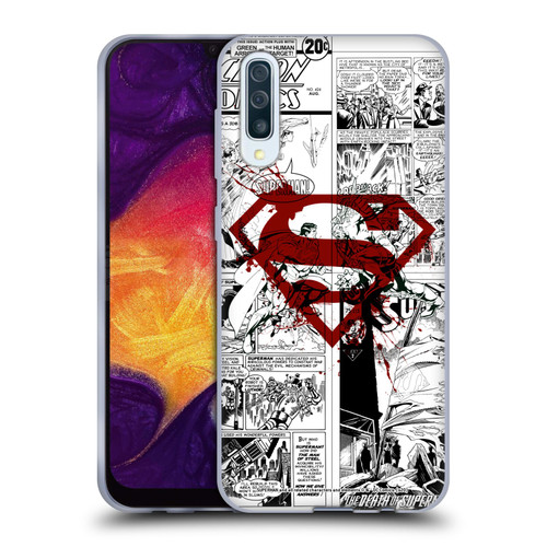 Superman DC Comics Comicbook Art Red Logo Splatter Soft Gel Case for Samsung Galaxy A50/A30s (2019)