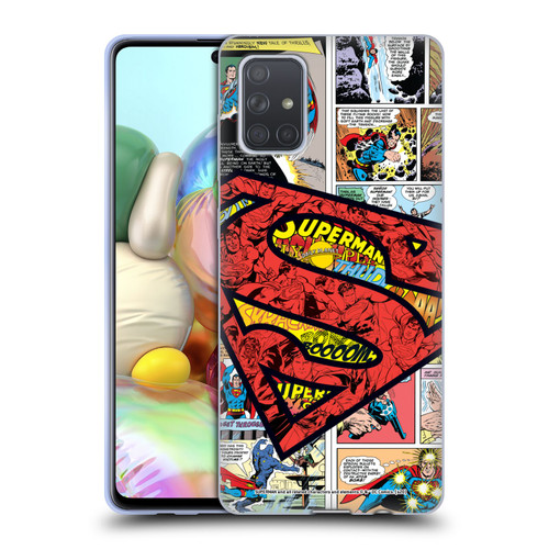 Superman DC Comics Comicbook Art Oversized Logo Soft Gel Case for Samsung Galaxy A71 (2019)