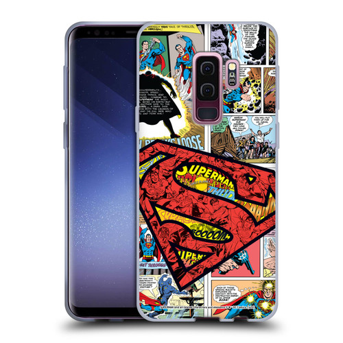 Superman DC Comics Comicbook Art Oversized Logo Soft Gel Case for Samsung Galaxy S9+ / S9 Plus
