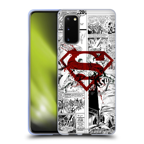Superman DC Comics Comicbook Art Red Logo Splatter Soft Gel Case for Samsung Galaxy S20 / S20 5G