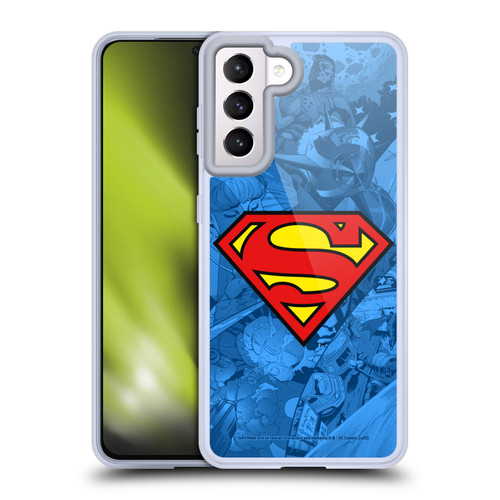 Superman DC Comics Comicbook Art Collage Soft Gel Case for Samsung Galaxy S21 5G & MagSafe