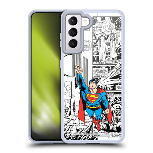 Superman DC Comics Comicbook Art Flight Soft Gel Case for Samsung Galaxy S21 5G