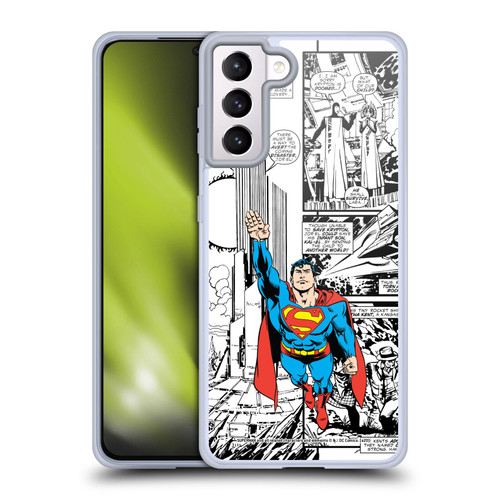 Superman DC Comics Comicbook Art Flight Soft Gel Case for Samsung Galaxy S21+ 5G & MagSafe