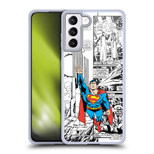 Superman DC Comics Comicbook Art Flight Soft Gel Case for Samsung Galaxy S21+ 5G