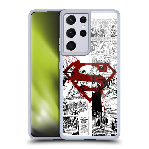 Superman DC Comics Comicbook Art Red Logo Splatter Soft Gel Case for Samsung Galaxy S21 Ultra 5G & MagSafe
