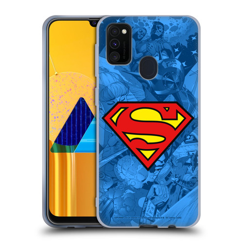 Superman DC Comics Comicbook Art Collage Soft Gel Case for Samsung Galaxy M30s (2019)/M21 (2020)
