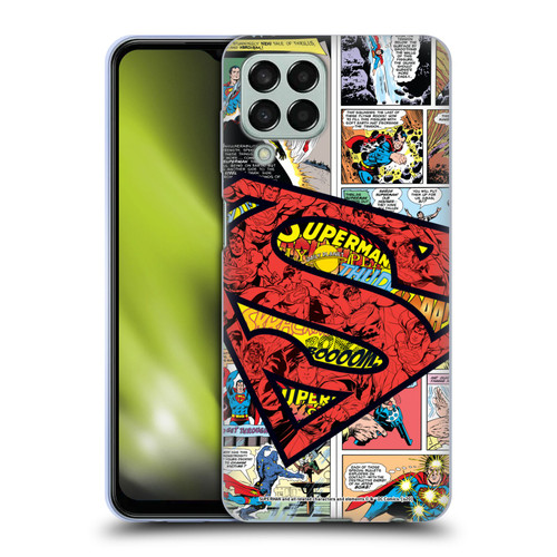Superman DC Comics Comicbook Art Oversized Logo Soft Gel Case for Samsung Galaxy M33 (2022)
