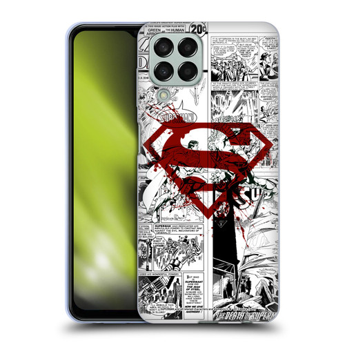 Superman DC Comics Comicbook Art Red Logo Splatter Soft Gel Case for Samsung Galaxy M33 (2022)