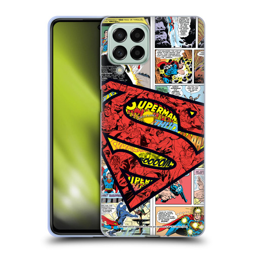 Superman DC Comics Comicbook Art Oversized Logo Soft Gel Case for Samsung Galaxy M53 (2022)