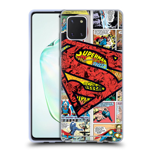 Superman DC Comics Comicbook Art Oversized Logo Soft Gel Case for Samsung Galaxy Note10 Lite