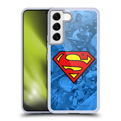 Superman DC Comics Comicbook Art Collage Soft Gel Case for Samsung Galaxy S22 5G & MagSafe