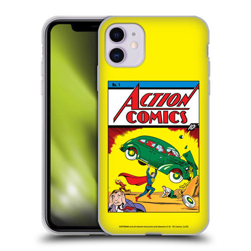 Superman DC Comics Famous Comic Book Covers Action Comics 1 Soft Gel Case for Apple iPhone 11