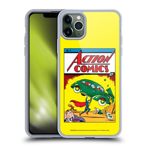 Superman DC Comics Famous Comic Book Covers Action Comics 1 Soft Gel Case for Apple iPhone 11 Pro Max
