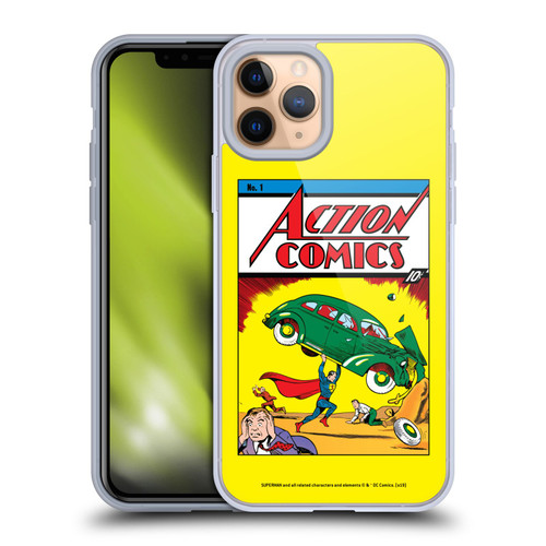 Superman DC Comics Famous Comic Book Covers Action Comics 1 Soft Gel Case for Apple iPhone 11 Pro