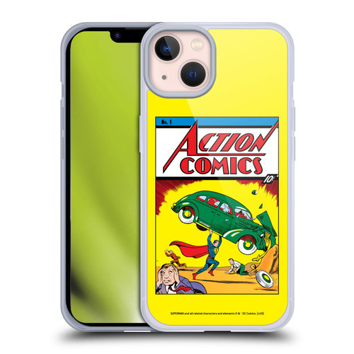 Superman DC Comics Famous Comic Book Covers Action Comics 1 Soft Gel Case for Apple iPhone 13