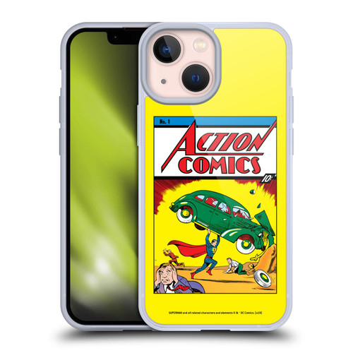 Superman DC Comics Famous Comic Book Covers Action Comics 1 Soft Gel Case for Apple iPhone 13 Mini