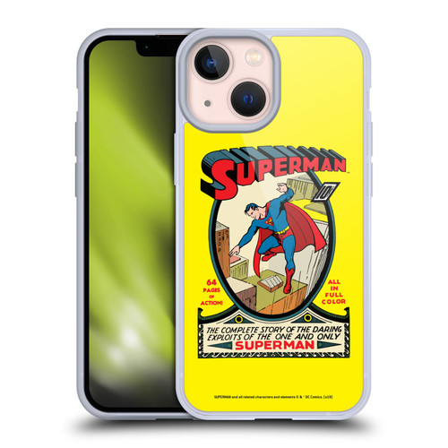 Superman DC Comics Famous Comic Book Covers Number 1 Soft Gel Case for Apple iPhone 13 Mini