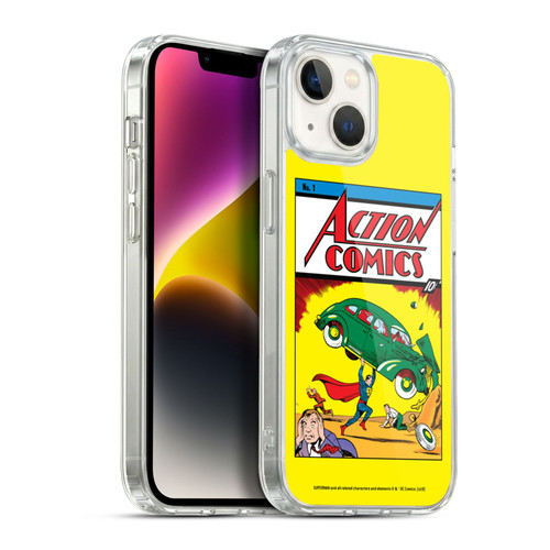 Superman DC Comics Famous Comic Book Covers Action Comics 1 Soft Gel Case for Apple iPhone 14